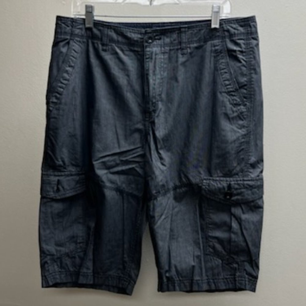 Helix Men's Cargo Shorts Dark Grey with white pin stripes